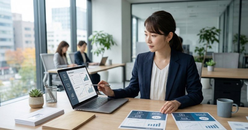 マーケティングのA/Bテスト分析を行うビジネス担当者