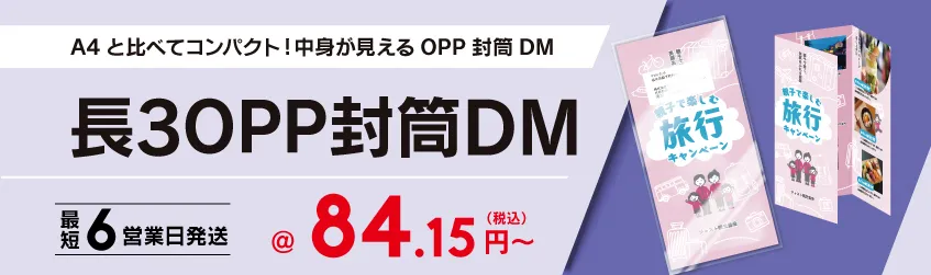 コンパクトながらも視認性抜群の封筒DM!