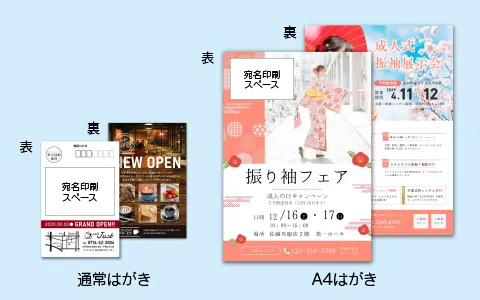 通常はがきの約7倍のレイアウト面積